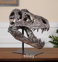 Tyrannosaurus Natural Looking Bone Rustic Dinosaur Skull Sculpture