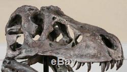 Tyrannosaurus T-Rex Skull Sculpture Dinosaur Bone Head Figure On Stand Display