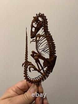 Tyrannosaurus T-rex Dinosaur Fetus Skeleton Tyrannosaurus Under Globe 20cm