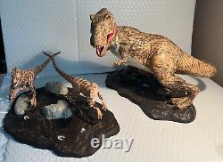 ULTRA RARE Vintage 1997 U. C. S & Amblin Velociraptor Figure & T REX 2-COMPLETE