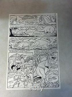VALLEY OF THE DINOSAURS #9 pg 9 original comic art, LOK, KATIE, 1976, T-REX