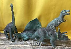 VINTAGE 1999 Dinosaur Figure Lot DIMETRODON, T-Rex, Triceratops, Brontosaurus