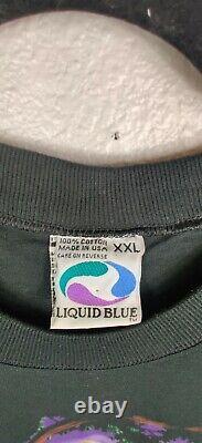Vintage 1997 Liquid Blue Graphic Jurassic T-Rex Dinosaur Men's Cotton Shirt 2XL