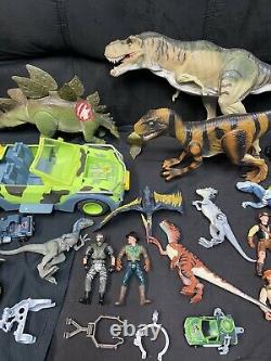 Vintage 90s Jurassic Park Toy Lot Chaos Effect T-rex Dinosaur Jeep Movie Film