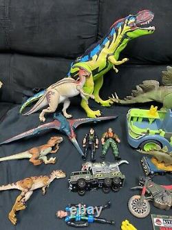 Vintage 90s Jurassic Park Toy Lot Chaos Effect T-rex Dinosaur Jeep Movie Film