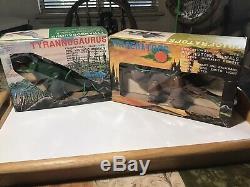 Vintage Battery Operated Remote T-Rex & Triceratops Dinosaurs 1970s Japan
