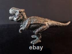 Vintage Bronze Tone T-Rex Dinosaur Statue Figure 9 Long