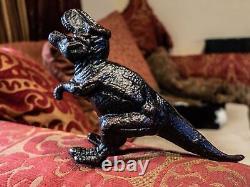 Vintage Bronze Tone T-Rex Dinosaur Statue Figure 9 Long