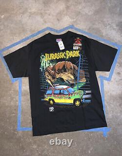 Vintage Jurassic Park T Rex Movie Promo Shirt Size L 1993 NOS Original Tags