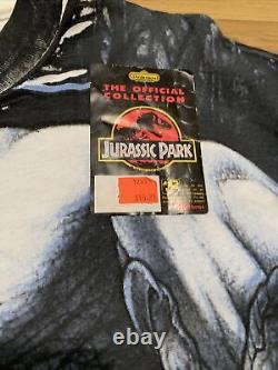 Vintage Jurassic Park T-Rex Shirt Mens Sz L Crash Art Tee Hanes 1993