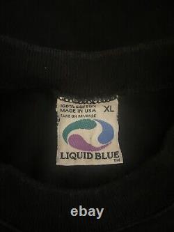 Vintage Liquid Blue Dinosaur T-Rex Graphic Print T-Shirt Men's Size XL USA Made