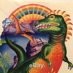 Vtg 80s Jumbo Lisa Frank Dinosaur Tyrannosaurus T Rex Rainbow Sticker HTF