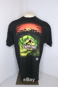 Vtg'93 NWOT Jurassic Park JP T-Rex Dinosaur Black T-Shirt Movie 90s NWOT Sz XL