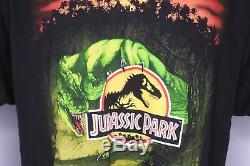 Vtg'93 NWOT Jurassic Park JP T-Rex Dinosaur Black T-Shirt Movie 90s NWOT Sz XL