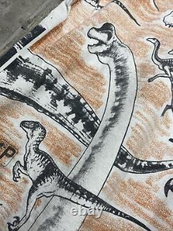 Vtg Jurassic Park All Over Print Mega 1993 XL Dinosaur T Rex Raptor Movie
