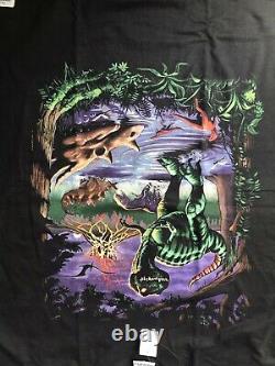Vtg Liquid Blue 1997 Dinosaur T-Rex Jurassic T-Shirt Men XL Black New Deadstock